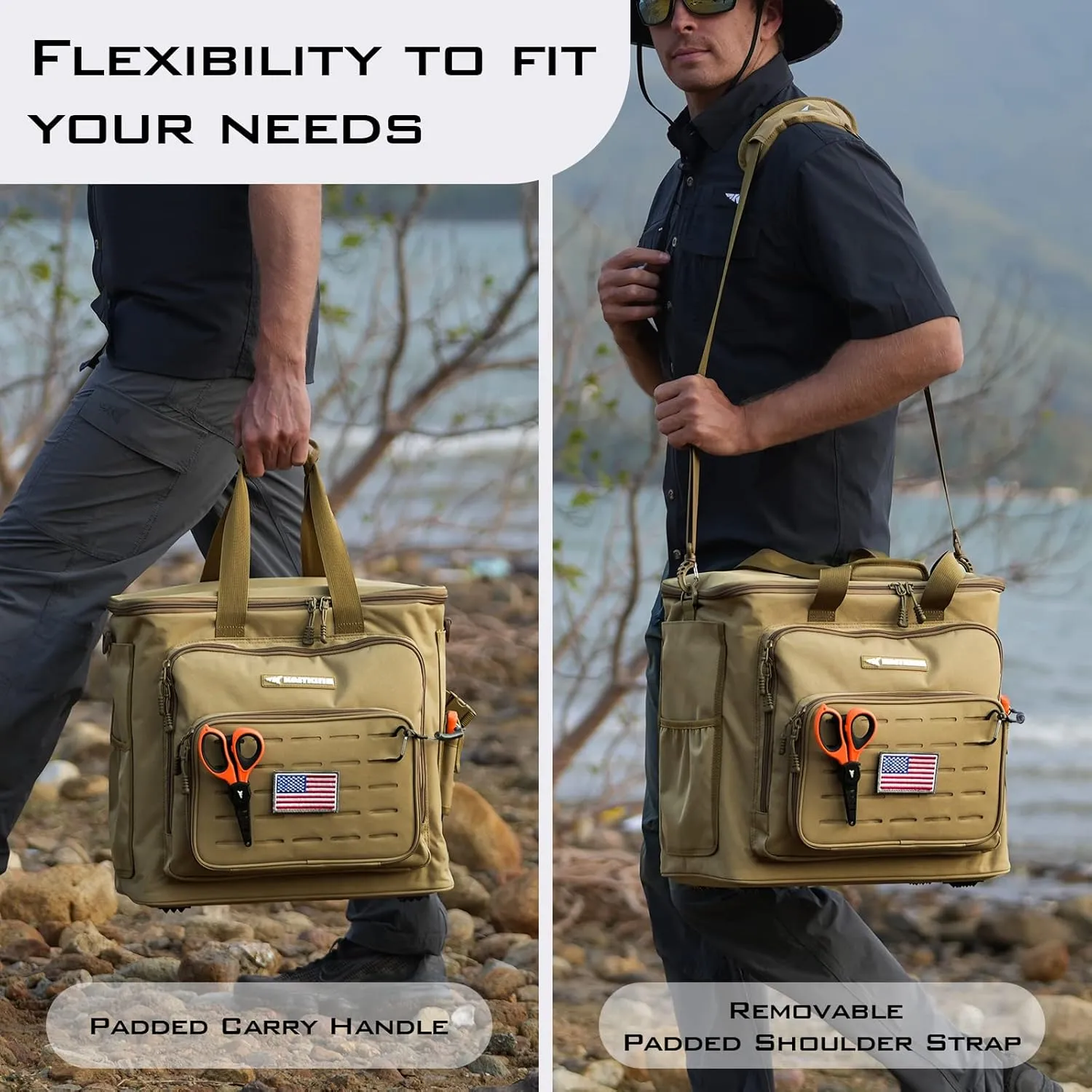 KastKing Fishing Tackle Bags - Saltwater & Freshwater Fishing Bags - Water Resistant, Padded Shoulder Strap - Gear Storage