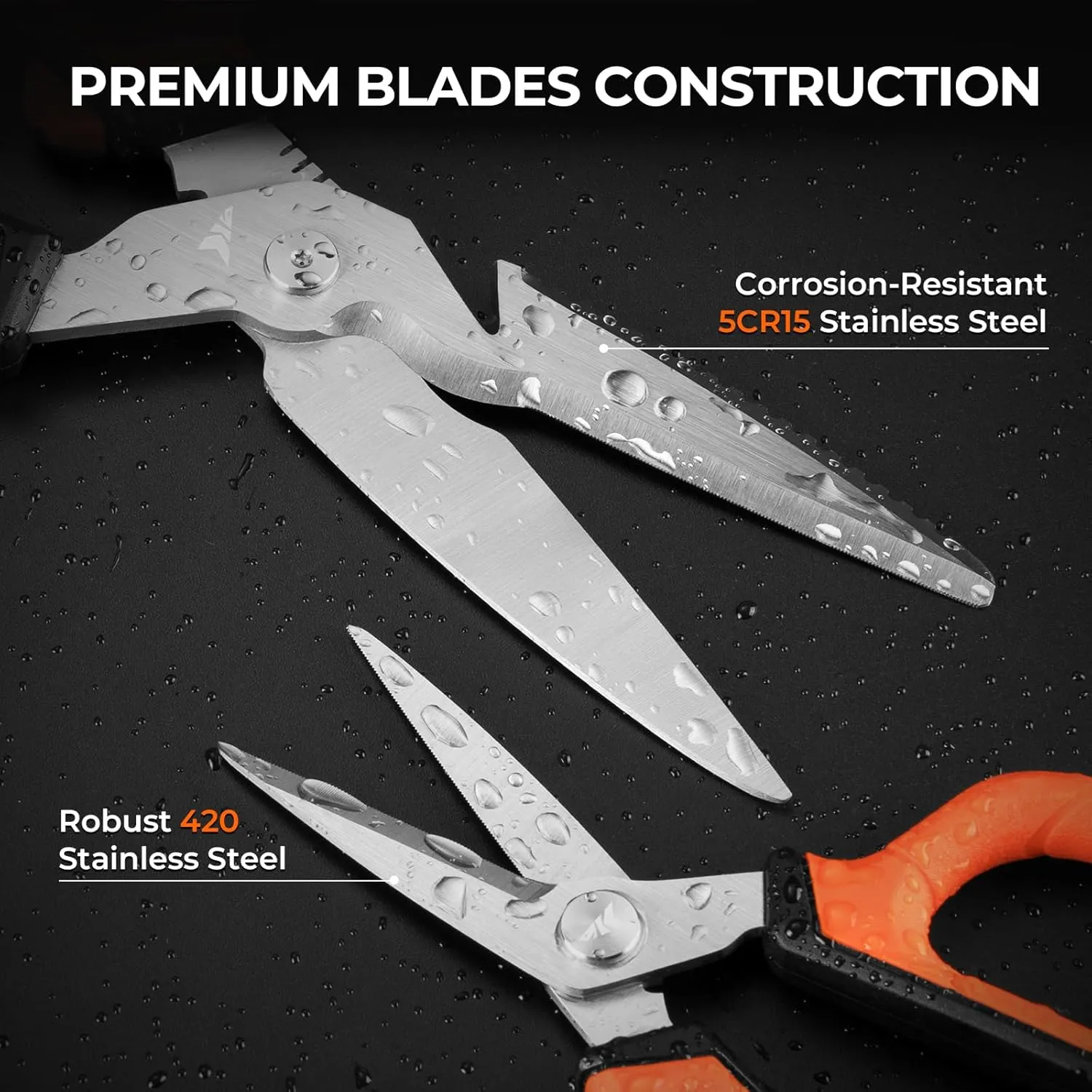 KastKing Paradox 9" & 6" Fishing Scissors - 9" Bait Shears With Sheath & Carabiner, 6" Braided Line Scissors With Stainless Steel Blades, Angler's Kit