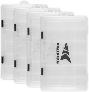 KastKing Tackle Boxes, Plastic Box, Plastic Storage Organizer Box with Removable Dividers - Fishing Tackle Storage - Box Organizer - 2 Packs /4 Packs Tackle Trays - Parts Box