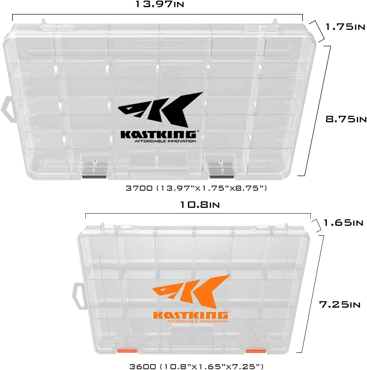 KastKing Tackle Boxes, Plastic Box, Plastic Storage Organizer Box with Removable Dividers - Fishing Tackle Storage - Box Organizer - 2 Packs /4 Packs Tackle Trays - Parts Box