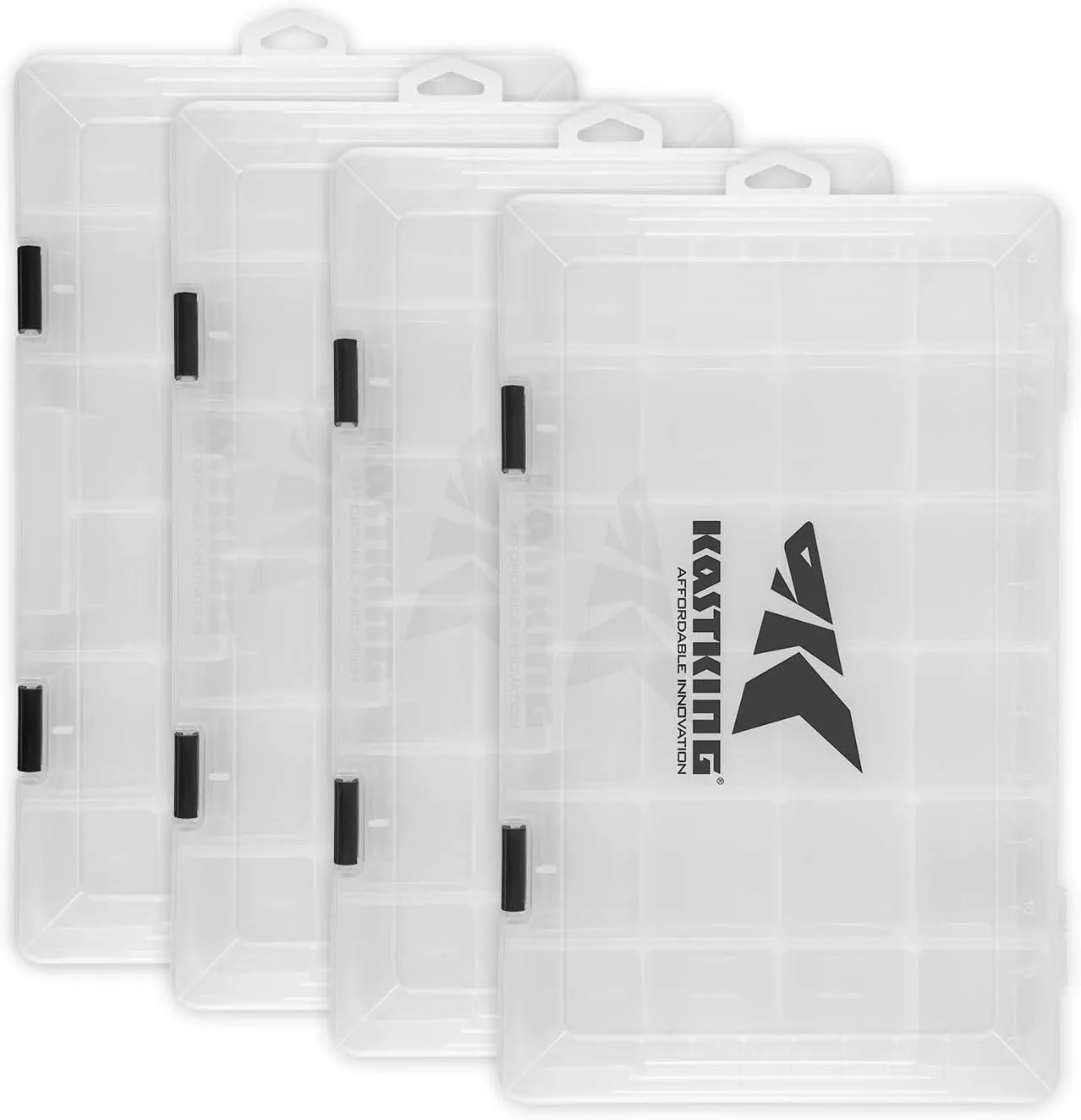 KastKing Tackle Boxes, Plastic Box, Plastic Storage Organizer Box with Removable Dividers - Fishing Tackle Storage - Box Organizer - 2 Packs /4 Packs Tackle Trays - Parts Box