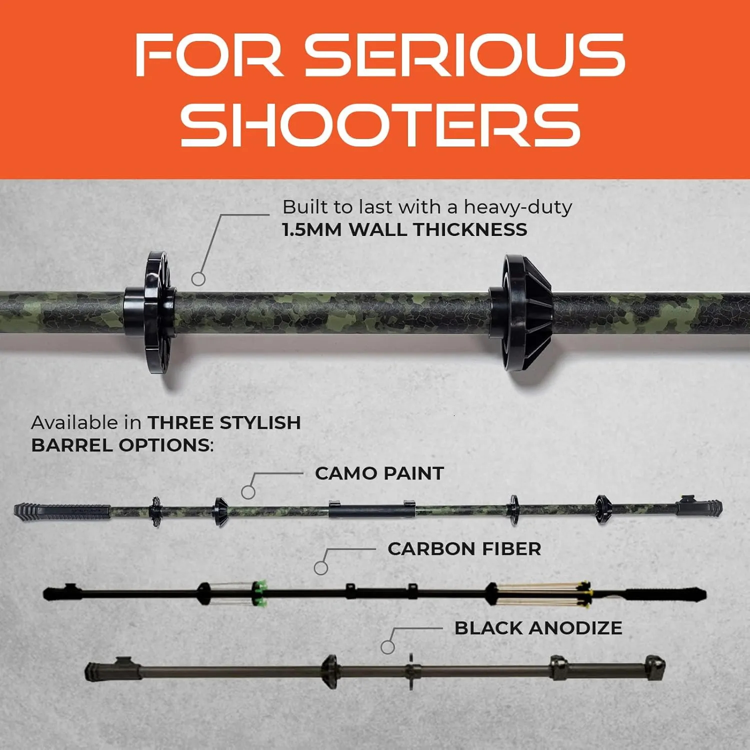 Khaos Professional .625 2 Piece Large Bore Hunting Blow Dart Gun, 4 and 5 Foot - Made in The US
