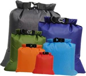 KICHOUSE 6Pcs Dry Compression Pouch Multipurpose Camping Storage Bags for Lightweight Tear Resistant Design for Clothes and Personal Items