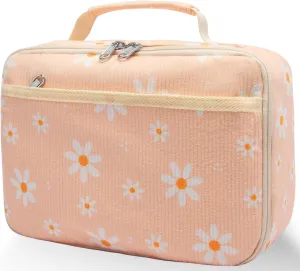 Kids Lunch Box for Girls Boys Insulated Lunch Bag Reusable Cooler Lunch Box for Toddler Child School Daycare Picnic (Corduroy Daisy Beige)