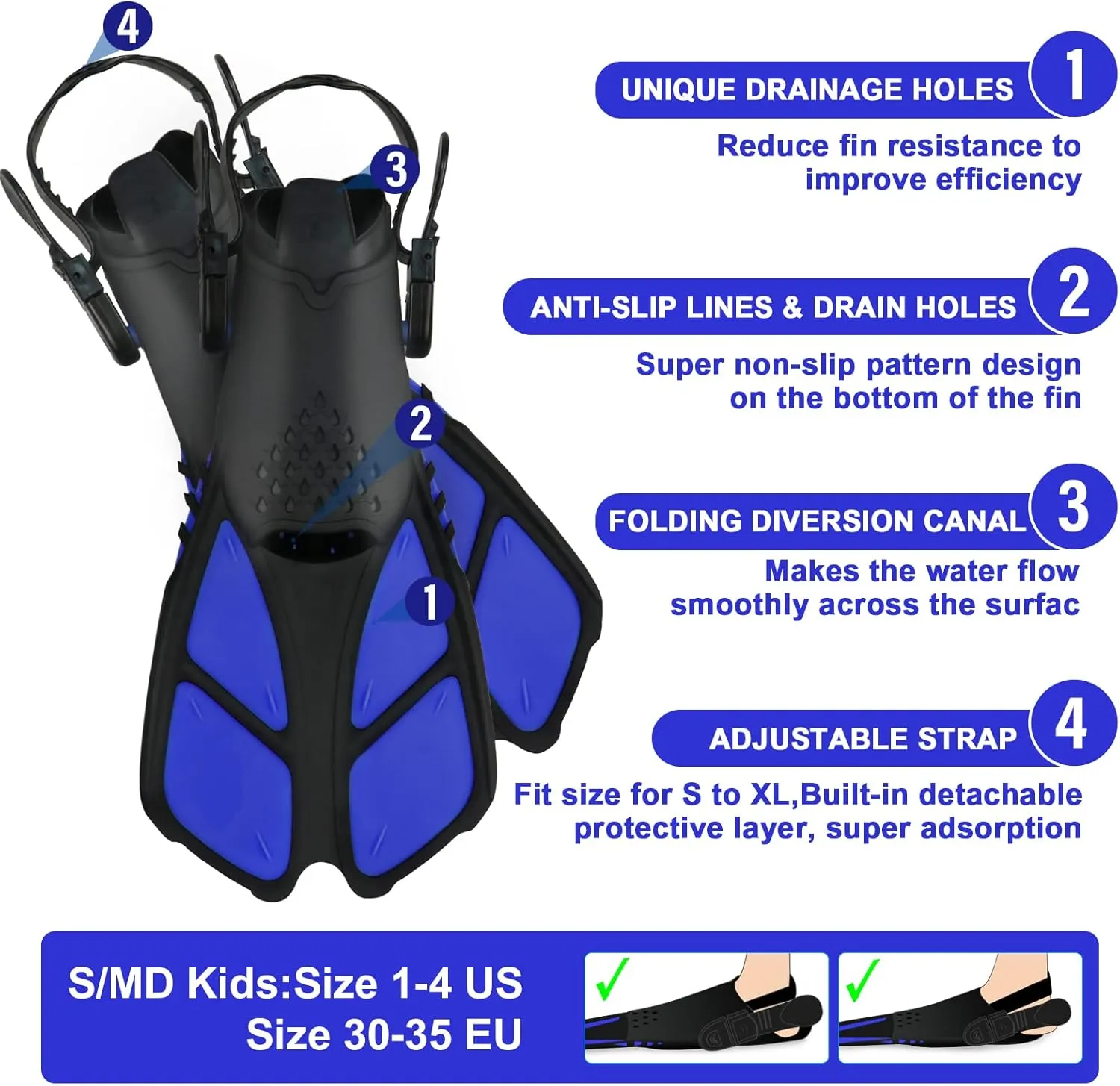 Kids Snorkeling Set - Adjustable Flippers   Panoramic Snorkel Mask   Dry Snorkel Tube   Travel Bags - Suitable for Kids & Juniors, Age 5-14
