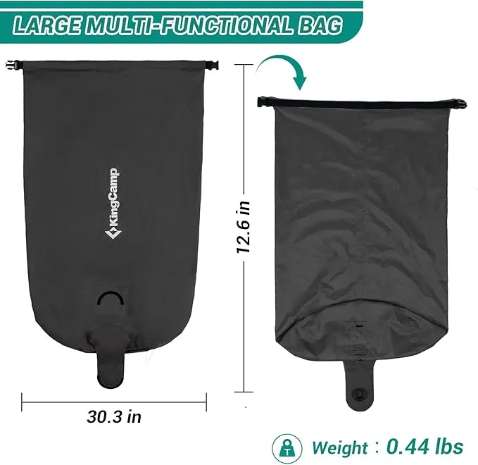 KingCamp Air Pump Sack, Roll Top Compression Pump Bag for Inflation Sleeping Mats, Ultralight Pump Sack for Camping Foam Sleeping Pad Mattress, Multi-Use Waterproof Outdoor Dry Bag Storage Bag