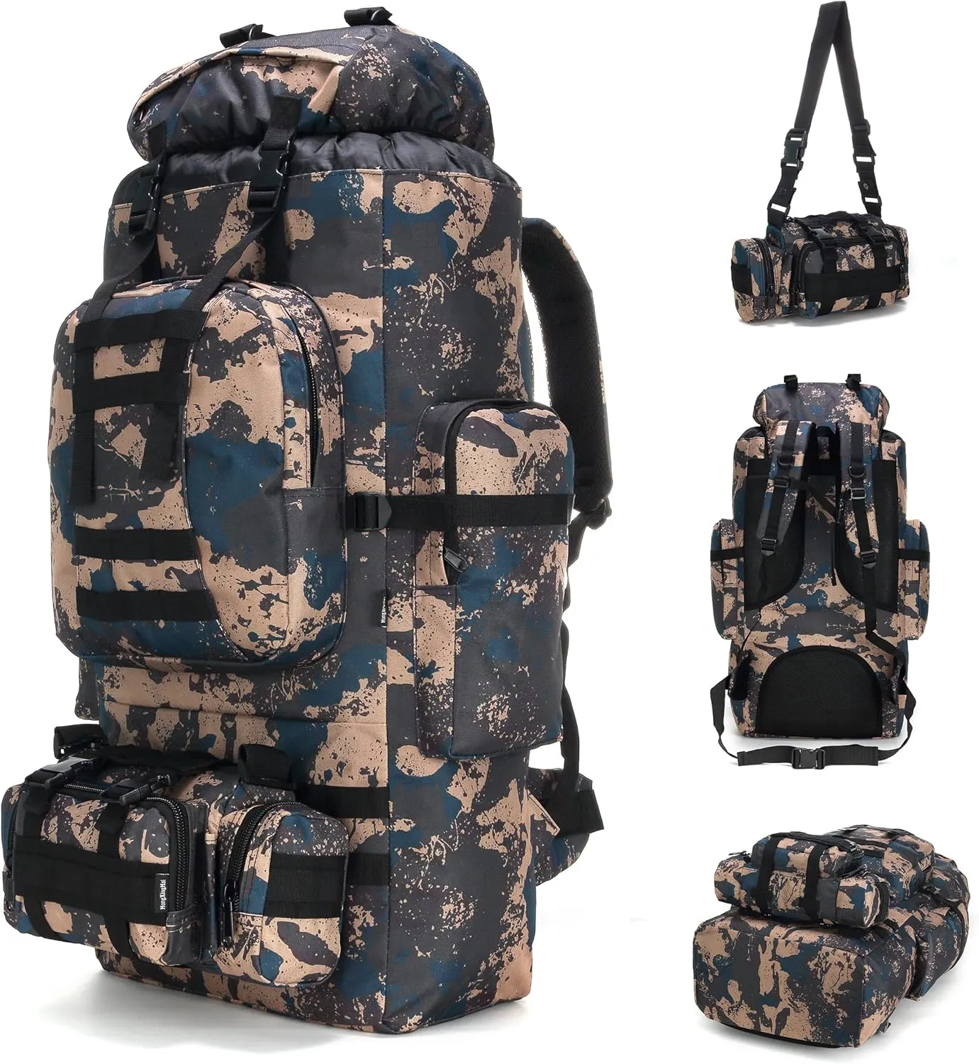 King'sGuard 100L Camping Hiking Backpack Molle Rucksack Military Camping Backpacking Daypack