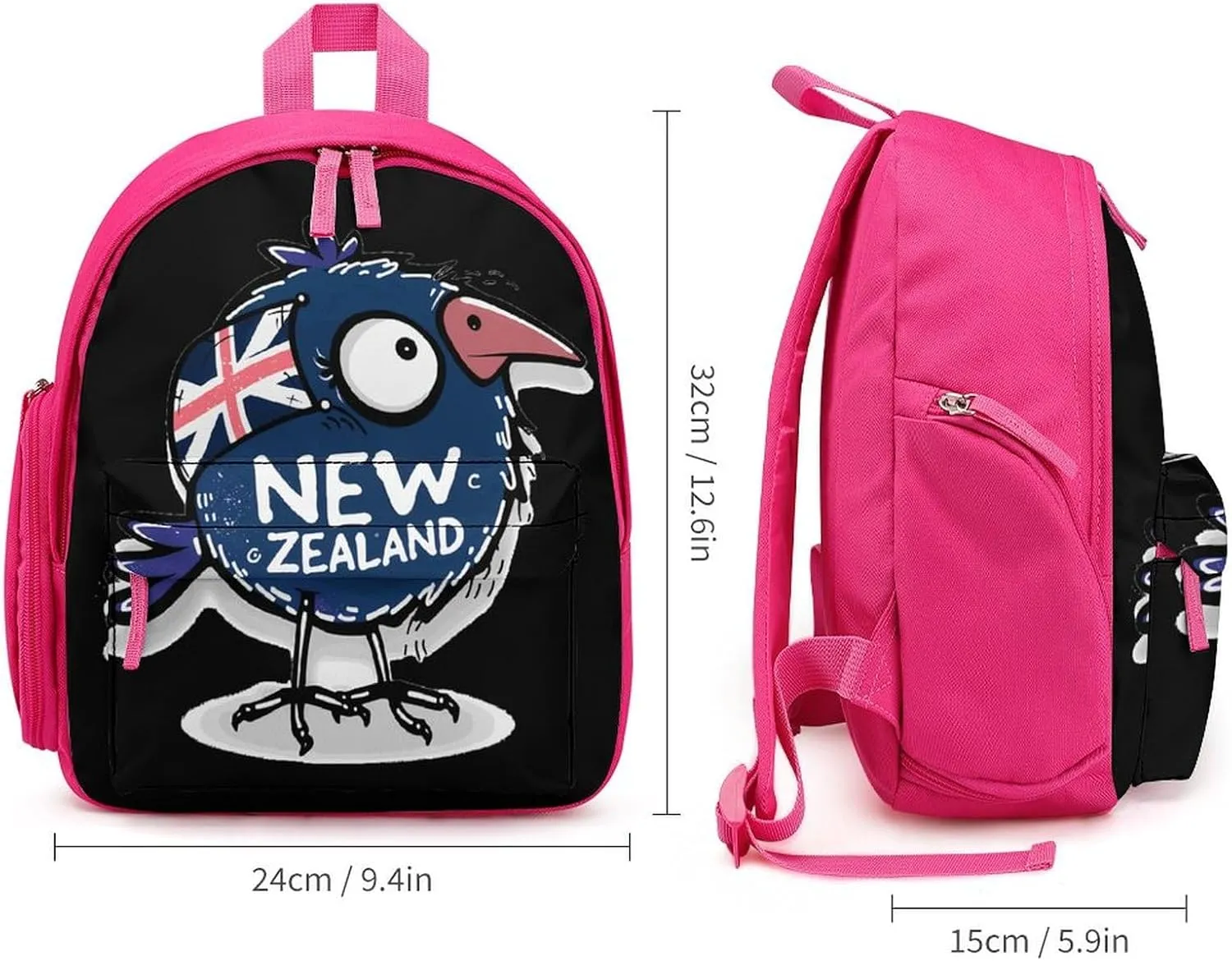 Kiwi Bird New Zealands Flag Cute Backpack Lightweight Mini Shoulder Bag Travel Daypack for Camping Picnic