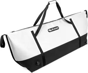 Kuuma Heavy Duty 150 Quart Insulated Fish Bag with Drain Plug- Keeps Your Fish Cool and Fresh (50182), White/Black