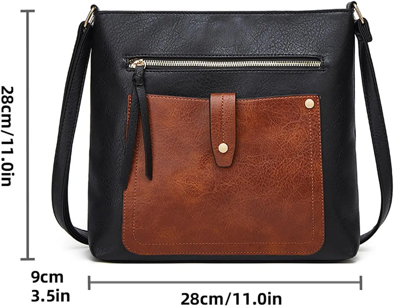 Ladies Soft Square Bags Shoulder Bag Handbag Large Capacity Pocket Crossbody Bag Stylish Messenger Bags (Blue, One Size)
