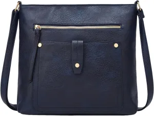 Ladies Soft Square Bags Shoulder Bag Handbag Large Capacity Pocket Crossbody Bag Stylish Messenger Bags (Blue, One Size)
