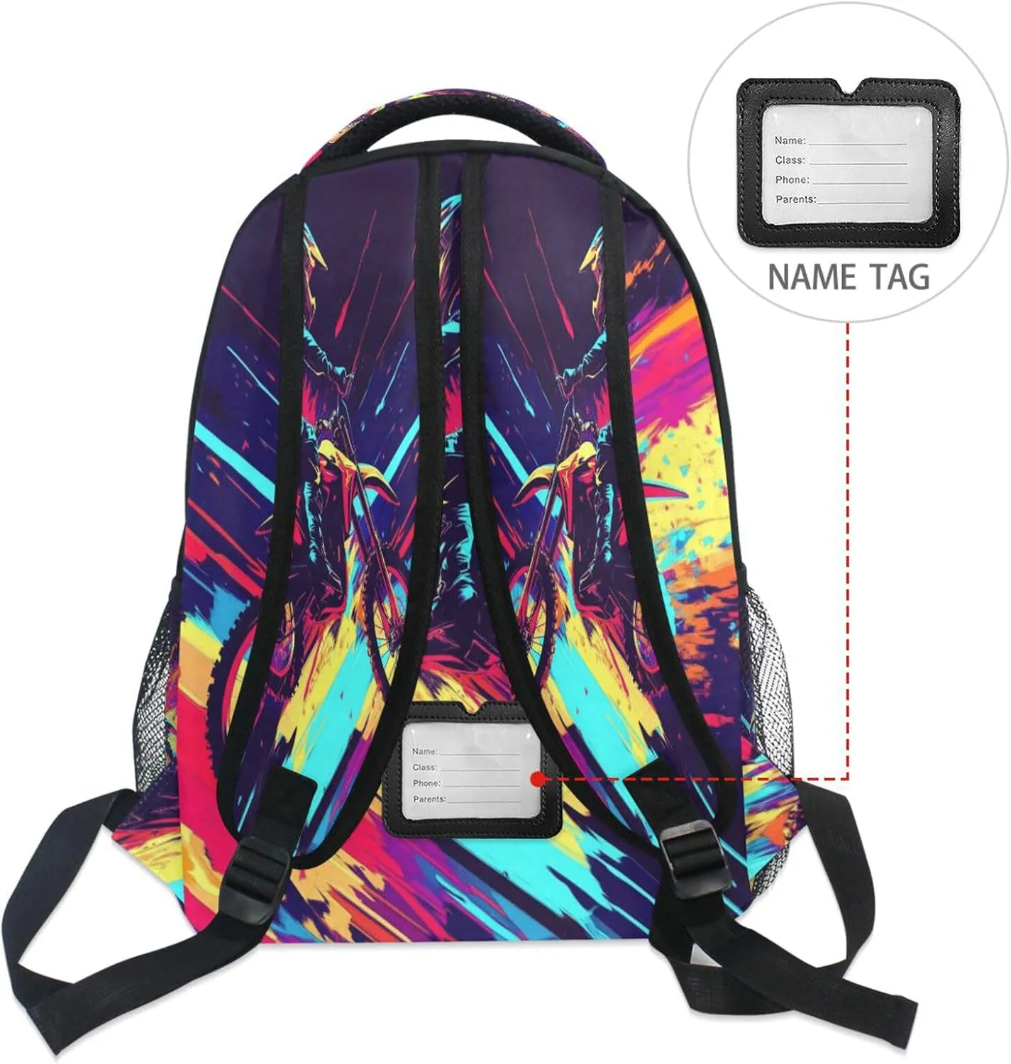 Laptop Backpack for Unisex Adult Fashion Backpack with Chest Strap for Travel Trip Motocross Bike and Lightning