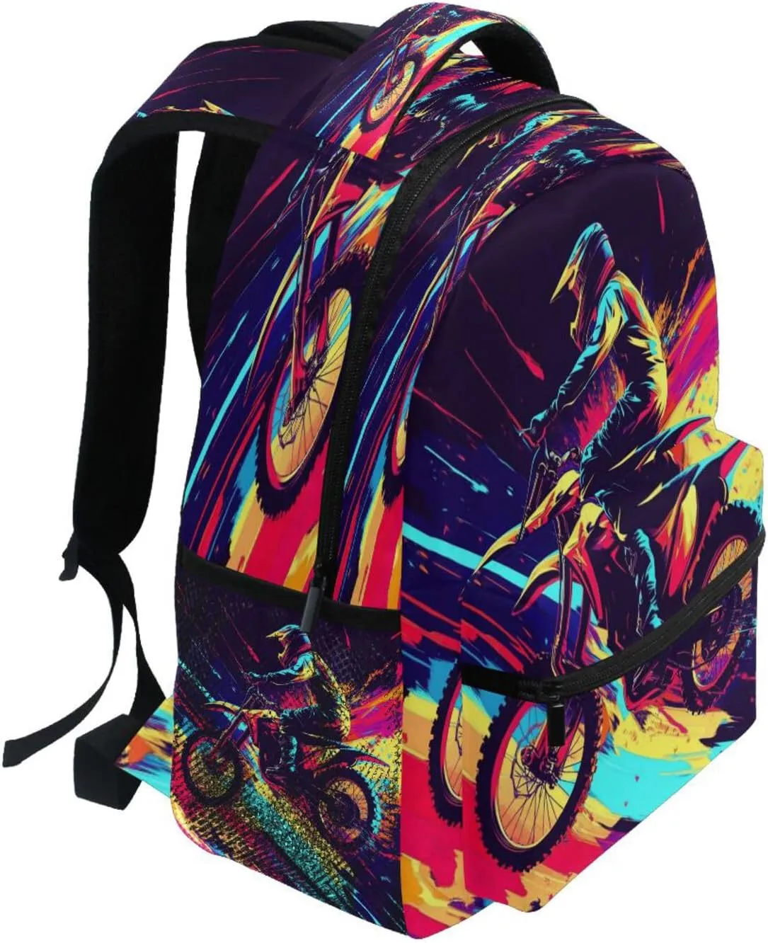 Laptop Backpack for Unisex Adult Fashion Backpack with Chest Strap for Travel Trip Motocross Bike and Lightning