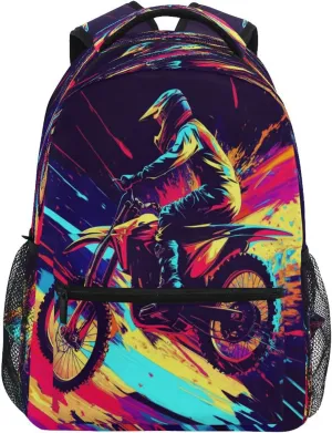 Laptop Backpack for Unisex Adult Fashion Backpack with Chest Strap for Travel Trip Motocross Bike and Lightning