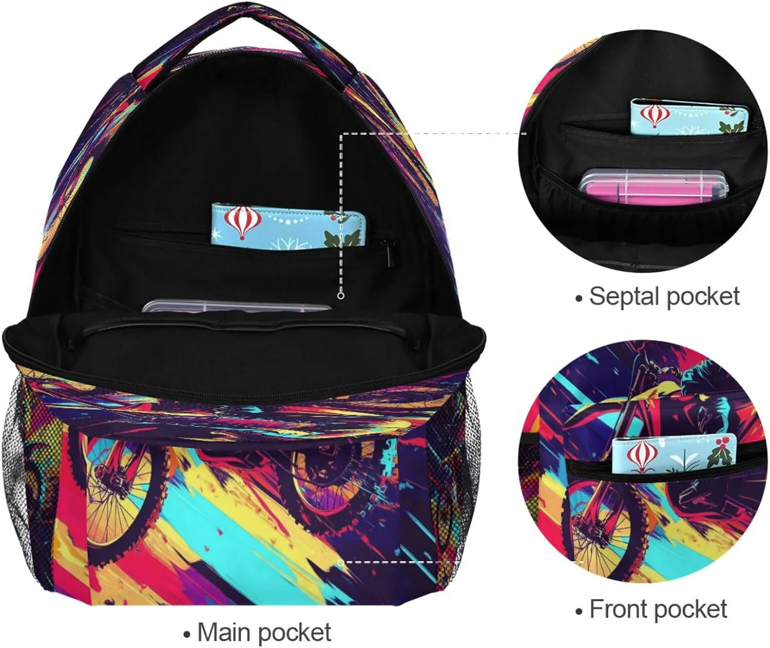Laptop Backpack for Unisex Adult Fashion Backpack with Chest Strap for Travel Trip Motocross Bike and Lightning