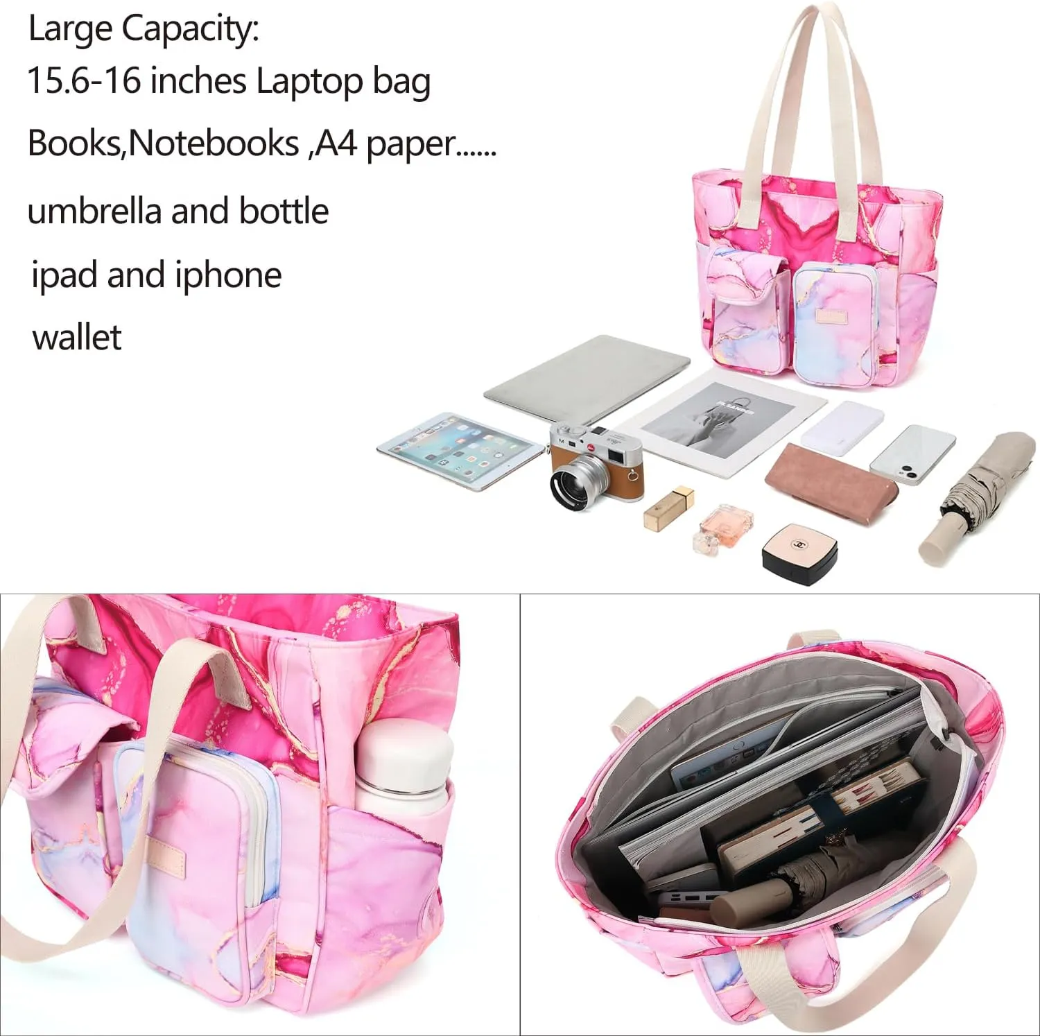 Laptop Tote Bag for Women 15.6 Inch Waterproof 16Pro Computer Bags Women Business Office Work Bag Briefcase