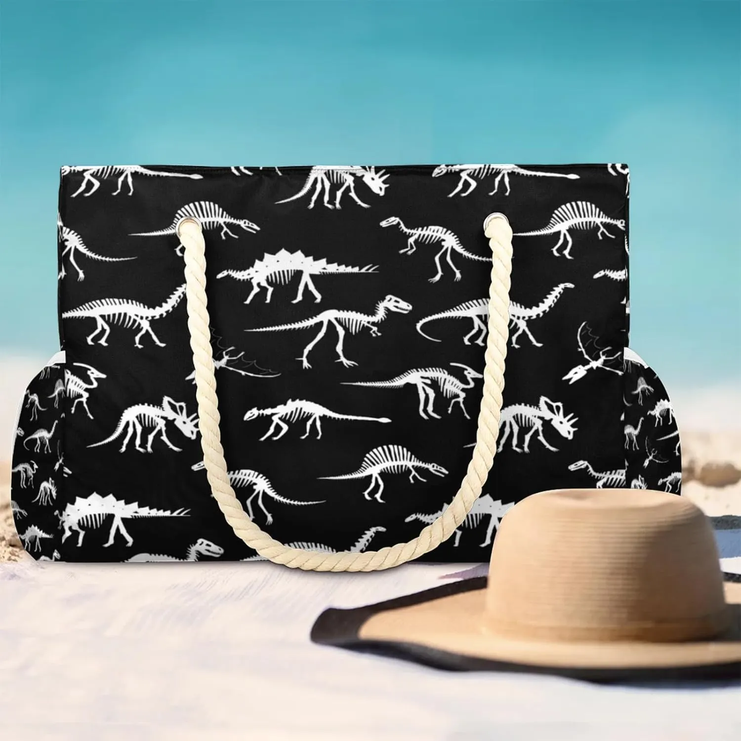 Large Beach Tote Bags for Women, Waterproof Beach Bag with Zipper, Swim Pool Tote Bags