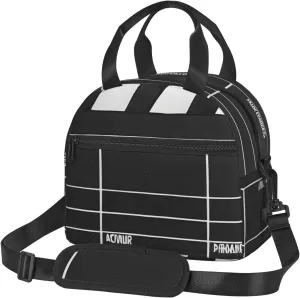 Large Capacity Lunchbag for Women Men Crossbody Lunch Tote Bags Reusable Insulated Cooler Bag Lunch Box Bag for Work Picnic Travel Camping - Classic Movie Clapboard Black