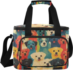 Large Lunch Bag Dog Cute Watercolor Yorkshire Insulated Cooler Box for Women Men Picnic Camping Beach Handbag 24-Can (18L)
