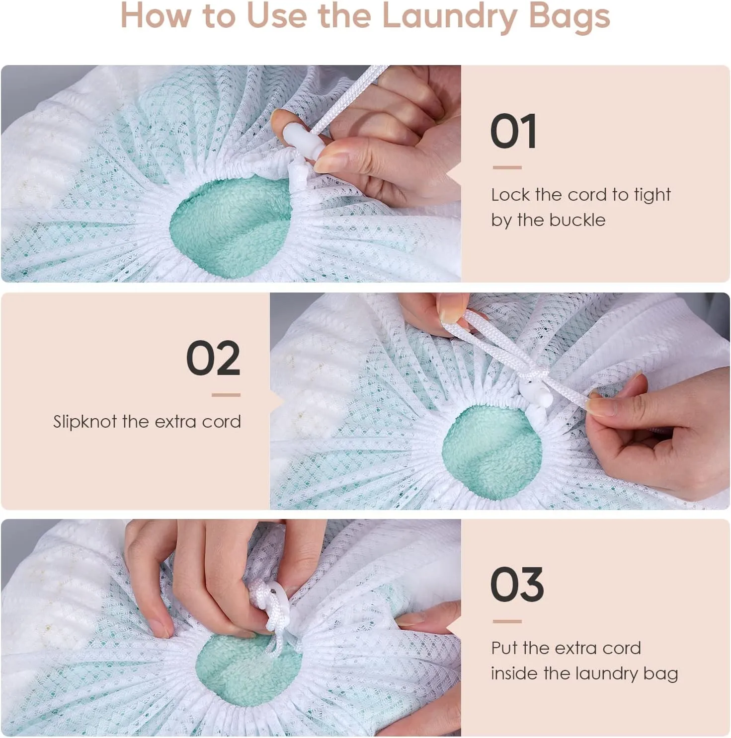 Large Mesh Laundry Bag, 27×36inch Heavy Duty Mesh Laundry Bags Drawstring Lockable, Laundry Hamper Liner, Machine Washable, for Travel,Storage, Sports Factories, Dorms, White 2pcs