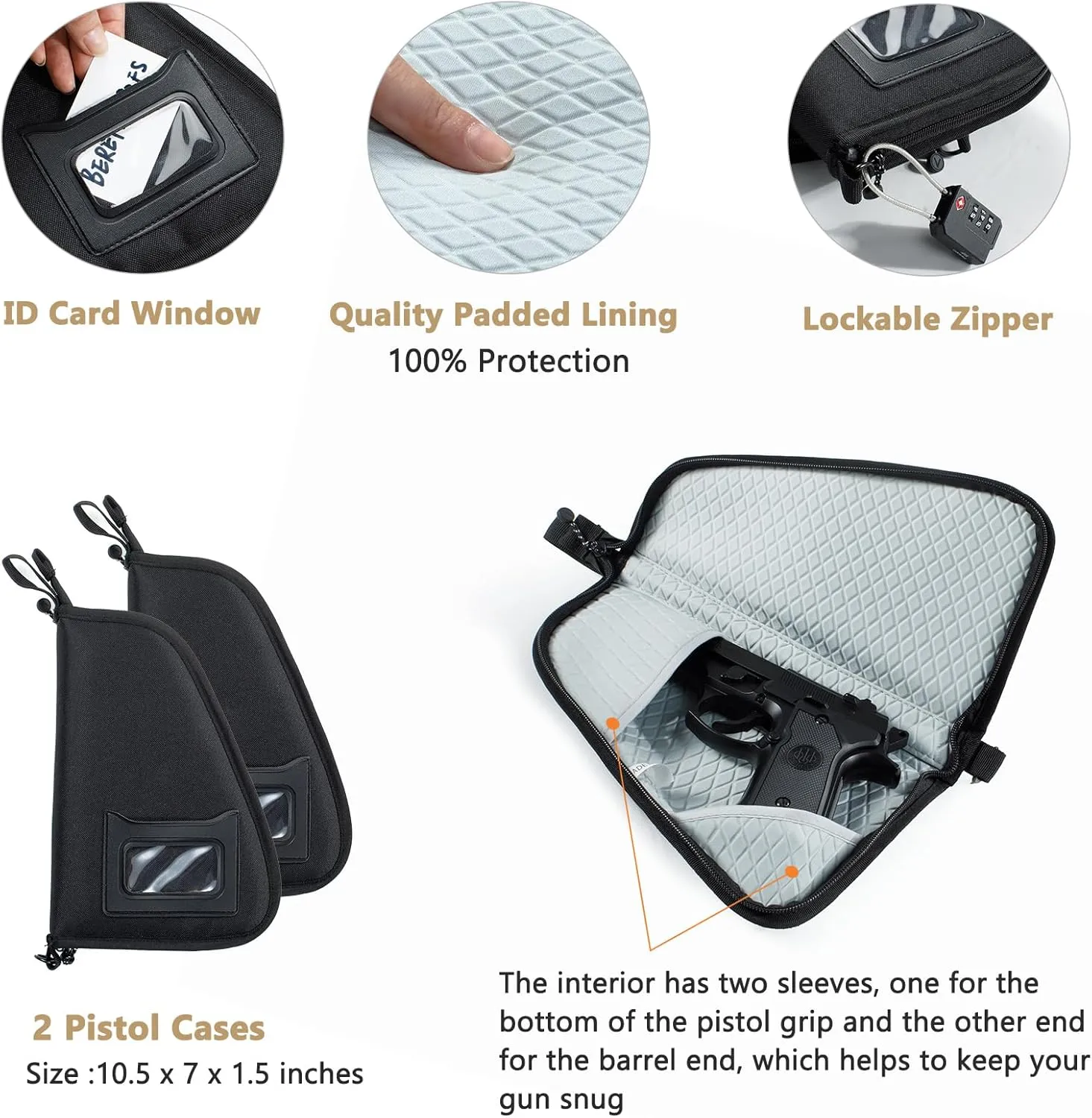 Large Pistol Range Bag Shooting - Tactical Gun Range Bag with Pistol Cases, Gun Bags for Handguns, Gun Bag for Men, Ammo Bag, Gun Carrying Duffle Bag for Gun Accessories