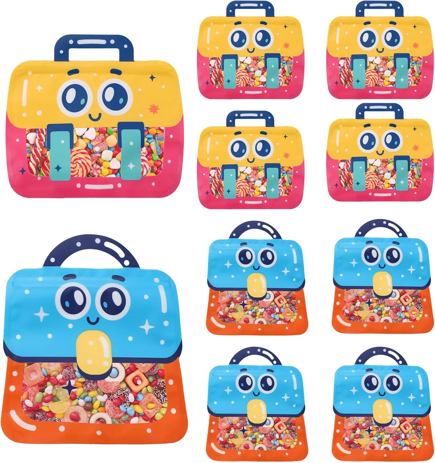 Lati Large Cartoon 24PCS Birthday Party Favors Goodie Bags - Style Durable Plastics Gift with Handles for Candy Treats,Events