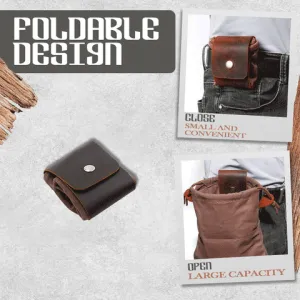 Leather Waxed Canvas Pouch Outdoor Food Bags Foraging Bags Picking Bags Tool Bags