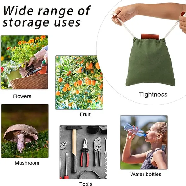 Leather Waxed Canvas Pouch Outdoor Food Bags Foraging Bags Picking Bags Tool Bags