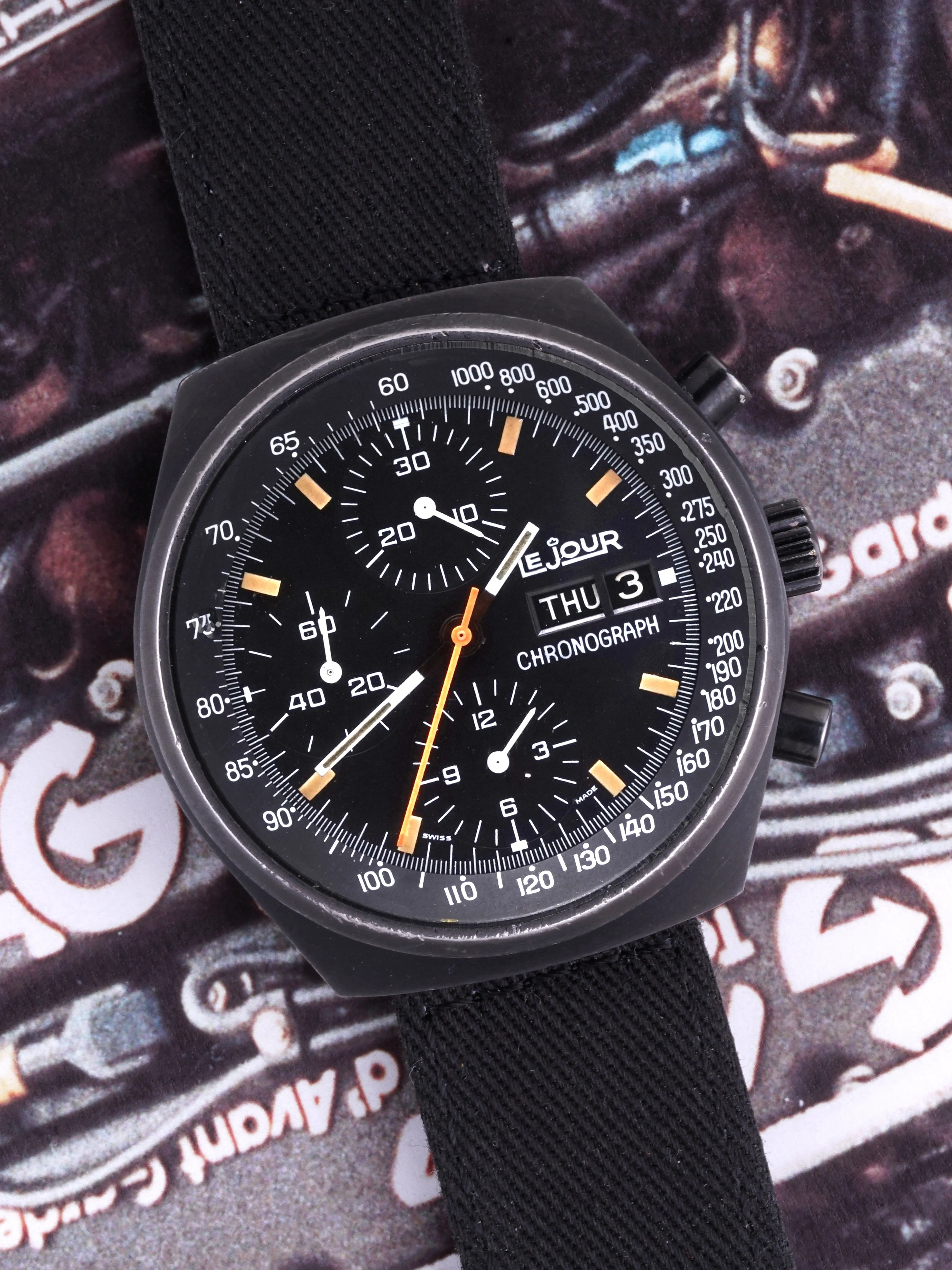 LeJour Chronograph (Ref. 7000) Original PVD Valjoux Cal. 7750