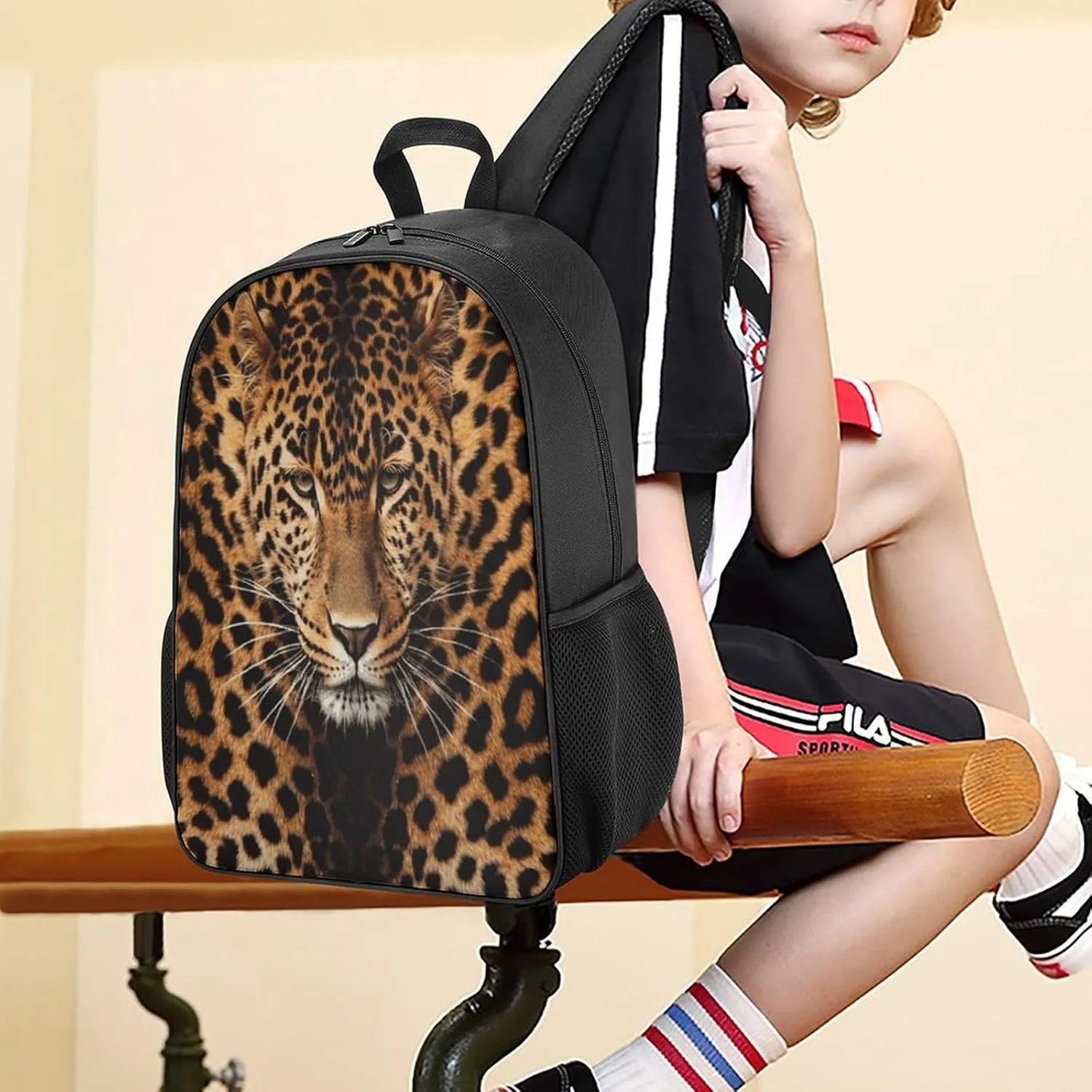 Lightweight Backpacks Cute Travel Bag Durable Depict A Leopard Printing Small Travel Backpack For Women & Men