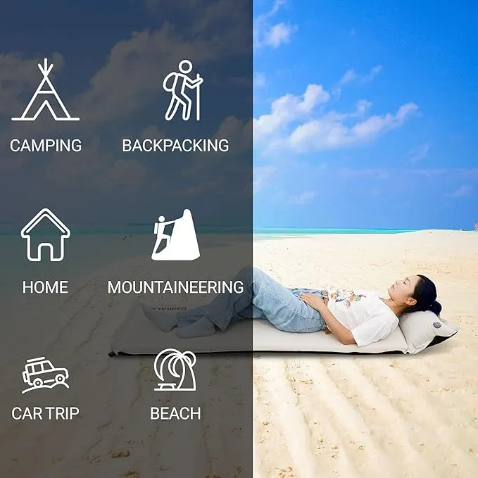 Lightweight Camping Sleeping Pad Inflatable Sleeping Mat Compact Camping Air Mattress with Pillow Backpacking Foam Sleeping Pad