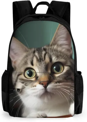Lightweight Laptop Backpack for Women Men Travel Backpacks A Curious Cat Laptop Bag Casual Daypack