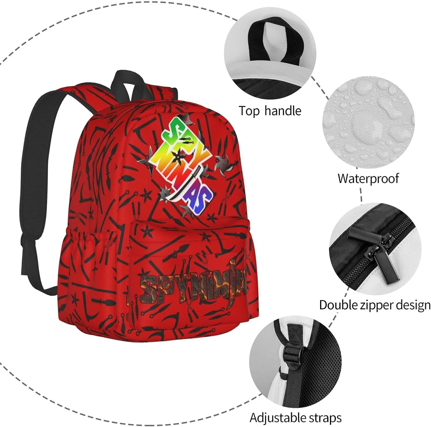 Lightweight Large Capacity Backpack Lunch Box Multifunctional Daypack For Adult Outdoor