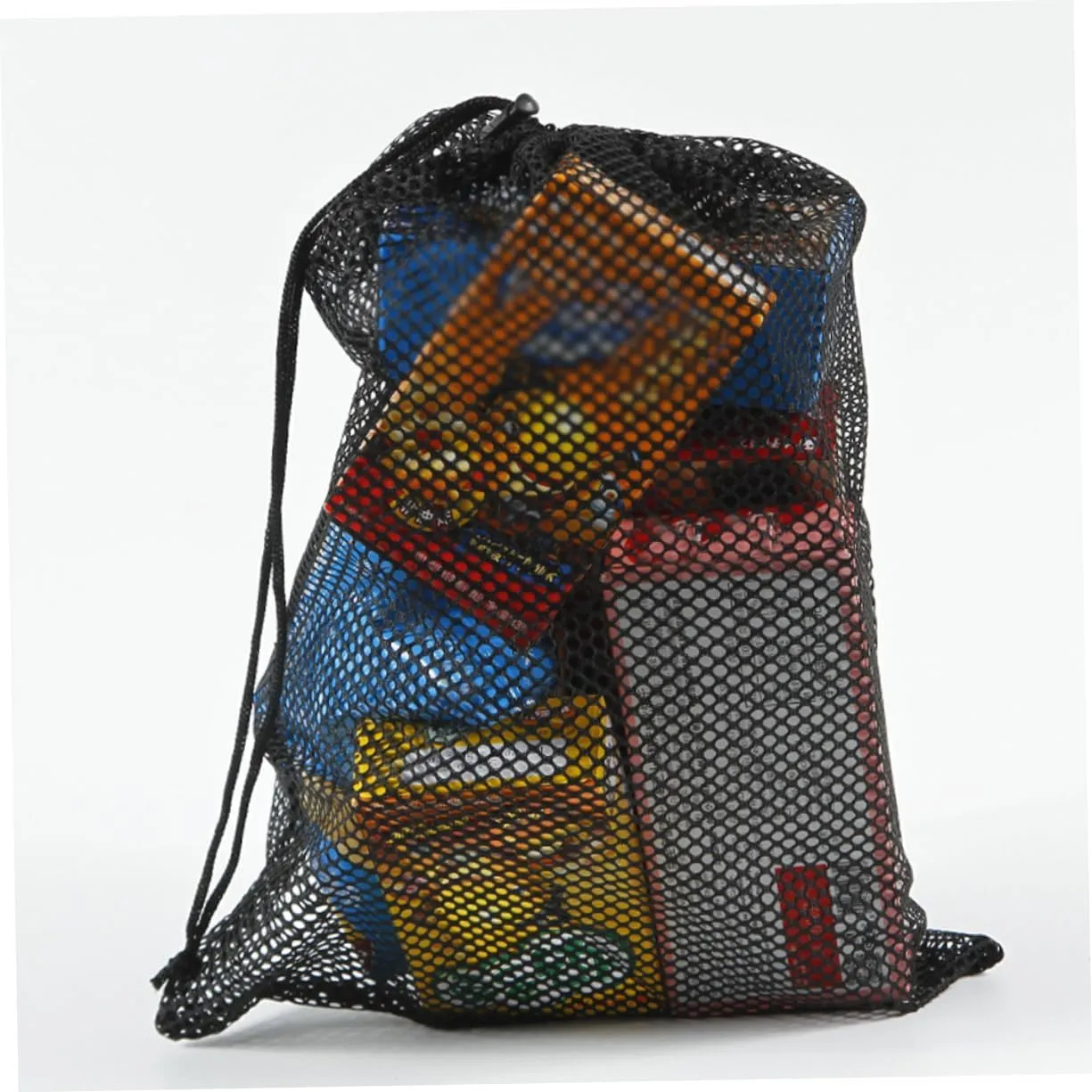 Lightweight Mesh Drawstring Bag 45x35cm for Sports Balls Camping Supplies