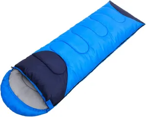 Lightweight Sleeping Bags for Adults and Kids Warm and Breathable Outdoor Backpacking Sleeping Bag Total Length 220 cm/86.5" Waterproof Camping Sleeping Bag (Color : Light Blue, Size : 1 kg)