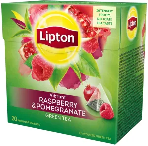 Lipton Green Tea - Raspberry Pomegranate - Premium Pyramid Tea Bags (20 Count Box) [PACK OF 3]