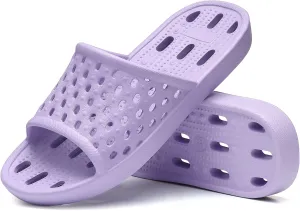 Litfun Shower Shoes for Women Non-Slip Quick Dry Shower Slippers Lightweight Pool Sandals with Drain Holes for College Dorm, Beach, Bathroom & Gym