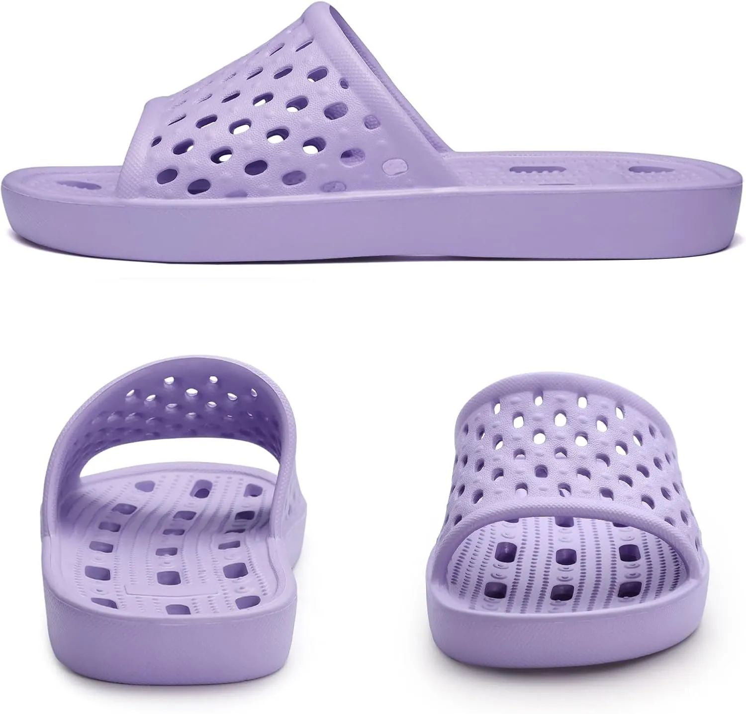 Litfun Shower Shoes for Women Non-Slip Quick Dry Shower Slippers Lightweight Pool Sandals with Drain Holes for College Dorm, Beach, Bathroom & Gym