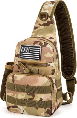 Love Deliver Sling Backpack Tactical Sling Bag for Men, Chest Bag Daypack Crossbody for Travel Sport Running Hiking,Camouflage-01