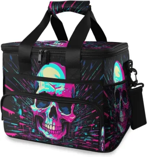 Lunch Bag Acid Skull Insulated Cooler Bag Reusable Lunch Box with Shoulder Strap for Picnic Hiking Camping Work