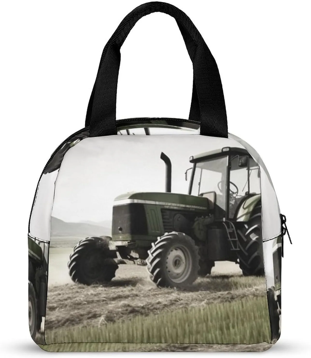 Lunch Bag for Women Men Lunch Box Reusable Tractor Agriculture Tranquil Lunch Tote Bag Leakproof Lunch Cooler Bag for Work
