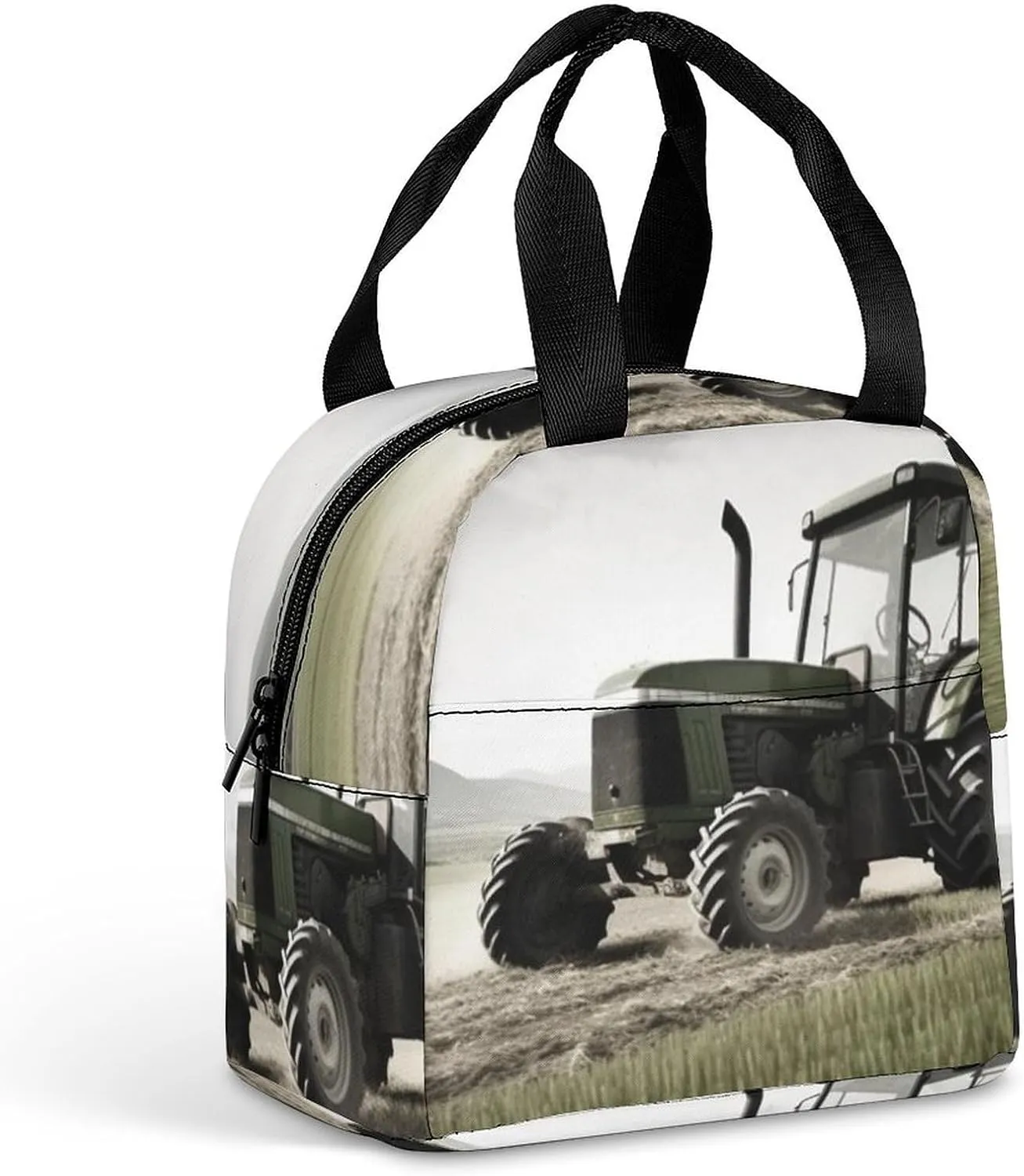 Lunch Bag for Women Men Lunch Box Reusable Tractor Agriculture Tranquil Lunch Tote Bag Leakproof Lunch Cooler Bag for Work