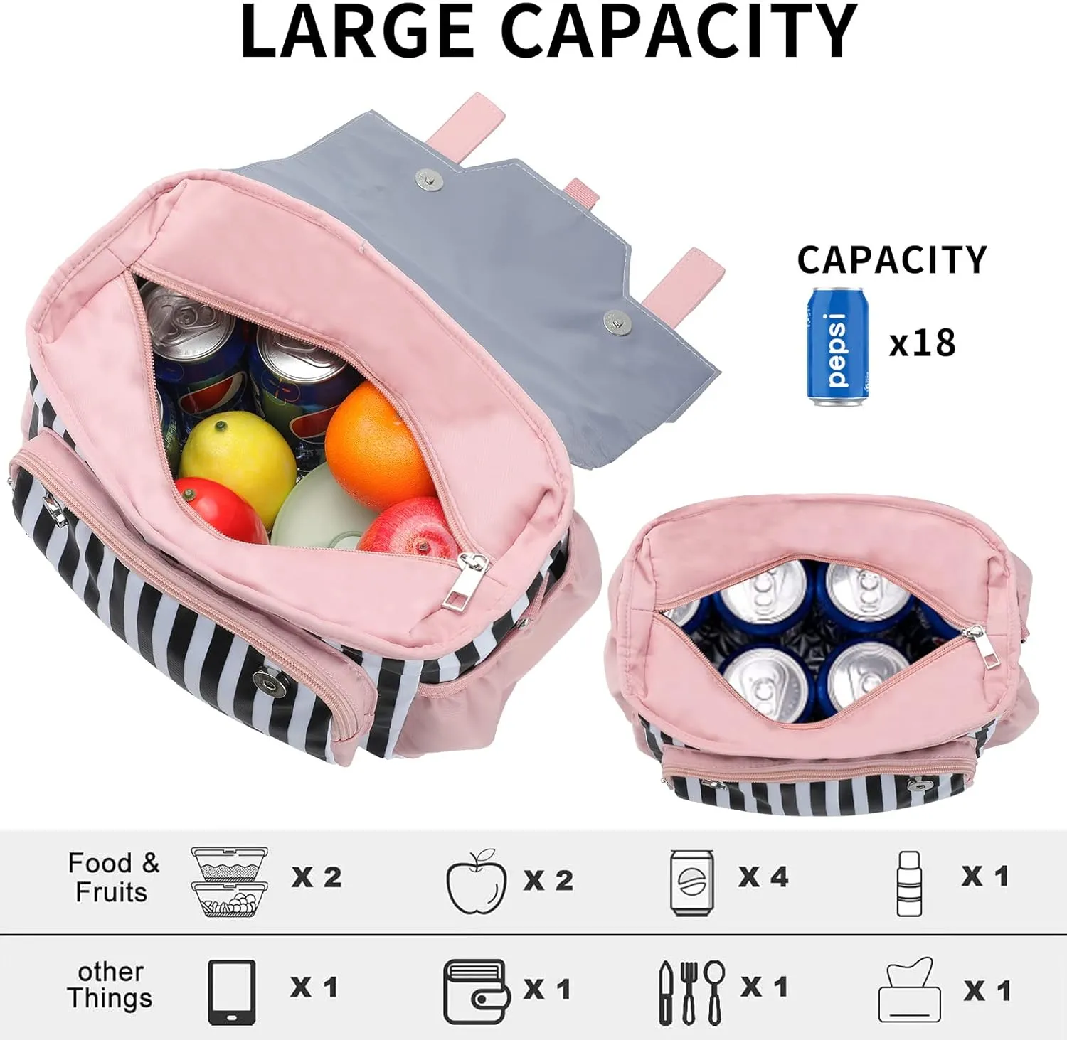 Lunch Bag Women,Insulated Adult Lunch Box,Womens Lunch Bags for Work,Large Lunch Tote Bag with Shoulder Strap,Cute Lunch Cooler Purse with Water Bottle Holder for Teacher Nurse Office Picnic
