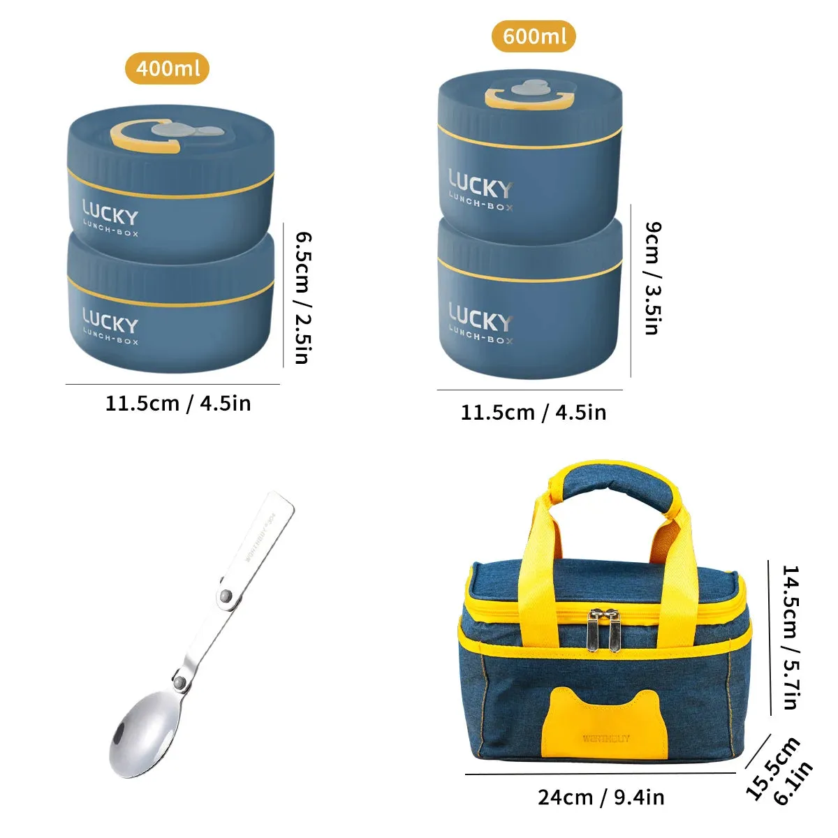 Lunch Box Set, Lunch Container With Insulated Bag, 18/8 Stainless Steel Thermal Food Container