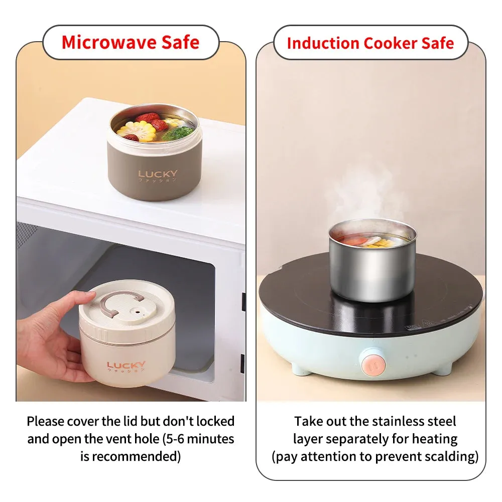 Lunch Box Set, Lunch Container With Insulated Bag, 18/8 Stainless Steel Thermal Food Container