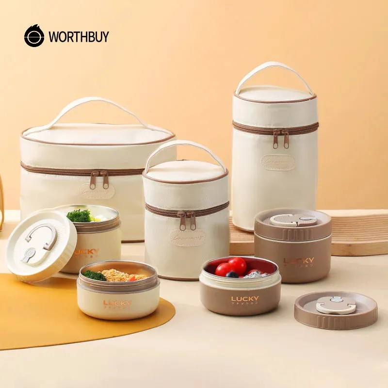 Lunch Box Set, Lunch Container With Insulated Bag, 18/8 Stainless Steel Thermal Food Container