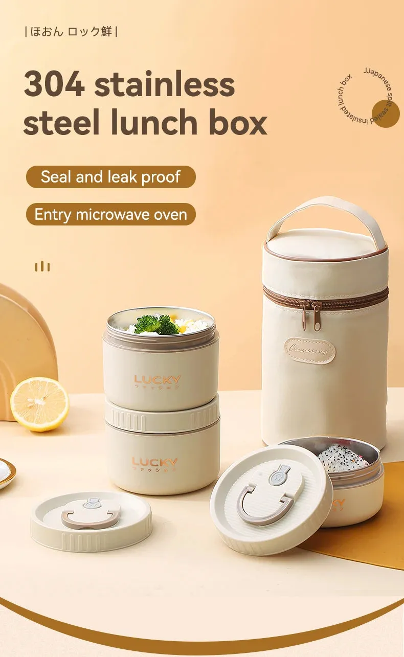 Lunch Box Set, Lunch Container With Insulated Bag, 18/8 Stainless Steel Thermal Food Container