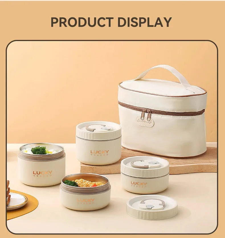 Lunch Box Set, Lunch Container With Insulated Bag, 18/8 Stainless Steel Thermal Food Container