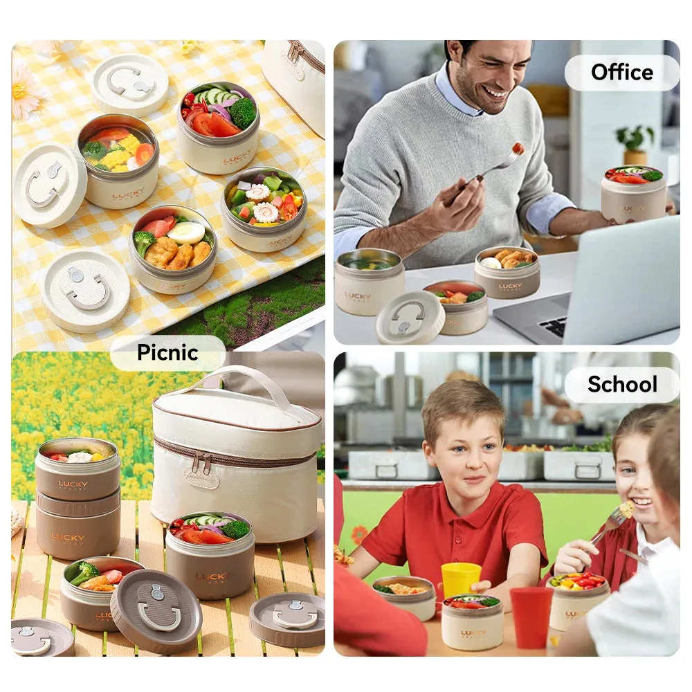 Lunch Box Set, Lunch Container With Insulated Bag, 18/8 Stainless Steel Thermal Food Container