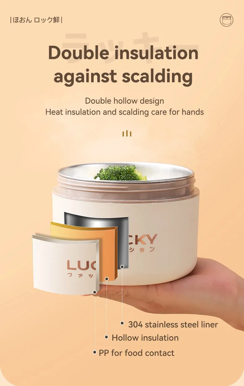 Lunch Box Set, Lunch Container With Insulated Bag, 18/8 Stainless Steel Thermal Food Container